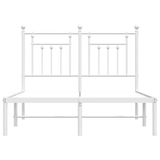 Attica Metal Small Double Bed With Headboard In White