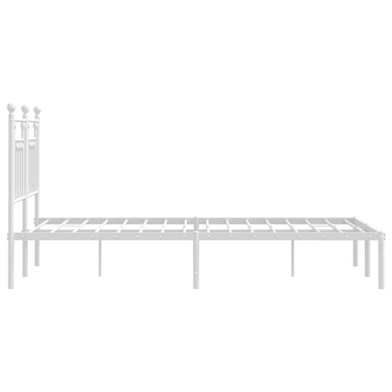 Attica Metal Small Double Bed With Headboard In White