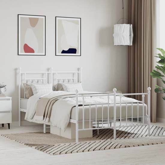 Read more about Attica metal small double bed in white