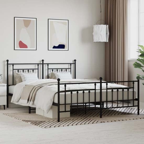 Product photograph of Attica Metal Super King Size Bed In Black from Furniture in Fashion