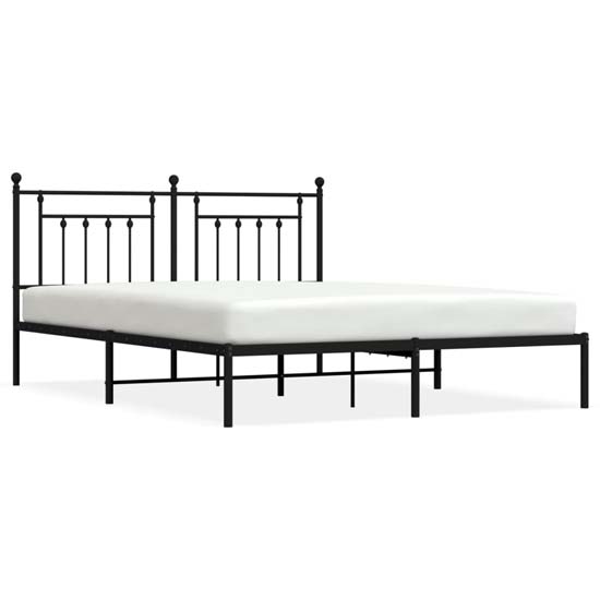 Attica Metal Super King Size Bed With Headboard In Black