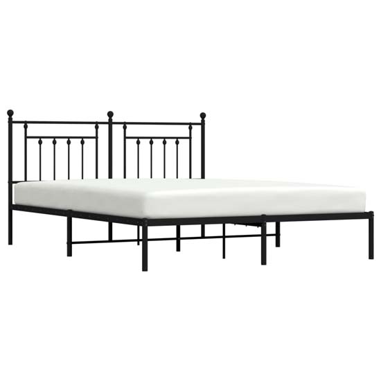 Attica Metal Super King Size Bed With Headboard In Black