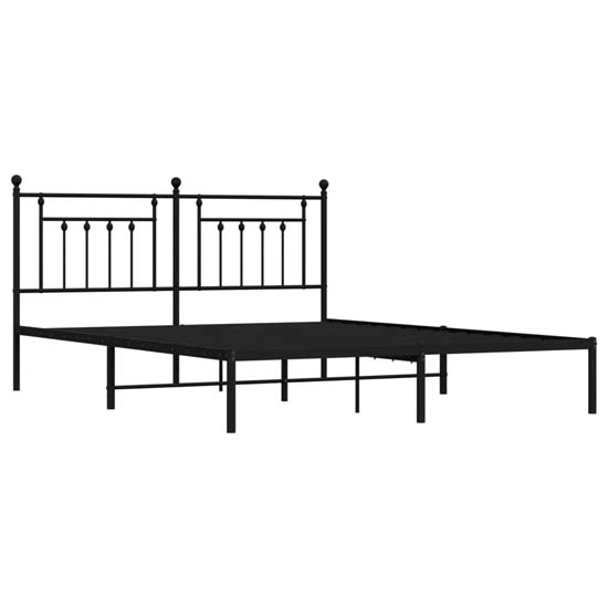 Attica Metal Super King Size Bed With Headboard In Black