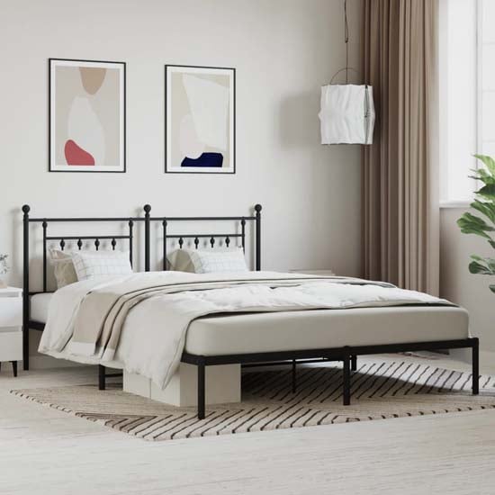 Read more about Attica metal super king size bed with headboard in black