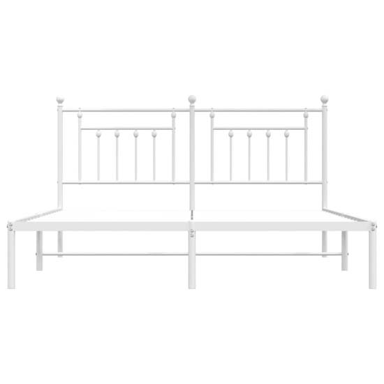 Attica Metal Super King Size Bed With Headboard In White