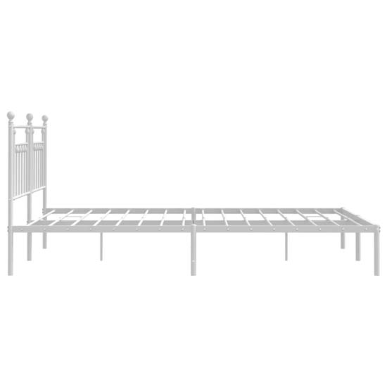 Attica Metal Super King Size Bed With Headboard In White