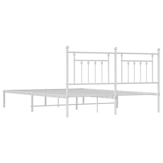 Attica Metal Super King Size Bed With Headboard In White
