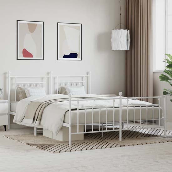 Product photograph of Attica Metal Super King Size Bed In White from Furniture in Fashion