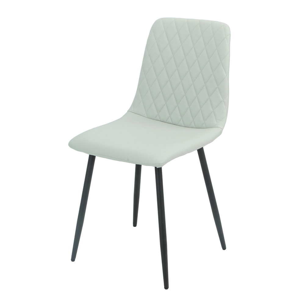 Attica Round Grey Sintered Stone Dining Table with 4 Light Grey Chairs