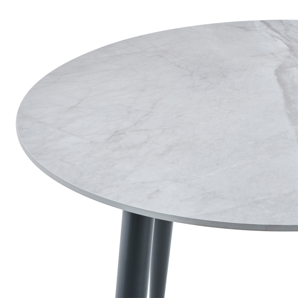 Attica Round Sintered Stone Dining Table in Grey