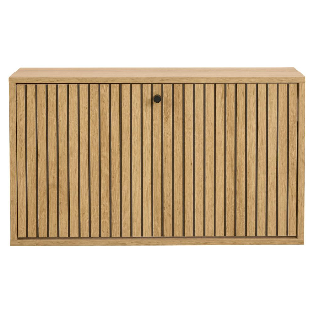 Attica Wall Hung Wooden Shoe Cabinet With Flip Door In Oak