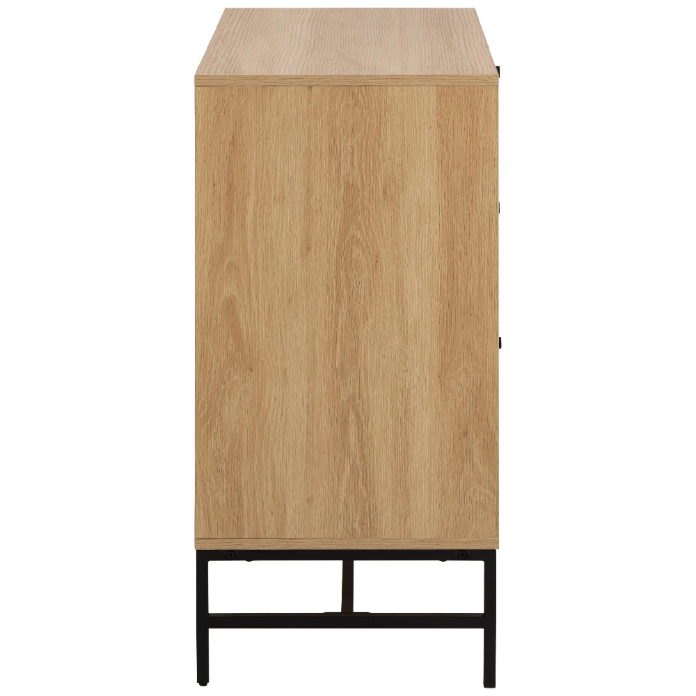 Attica Wooden Chest Of 3 Drawers In Oak And Matt Black