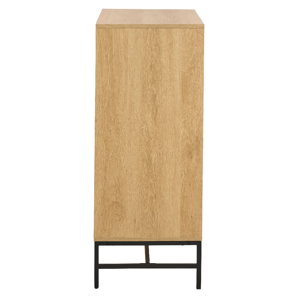 Attica Wooden Chest Of 4 Drawers In Oak And Matt Black