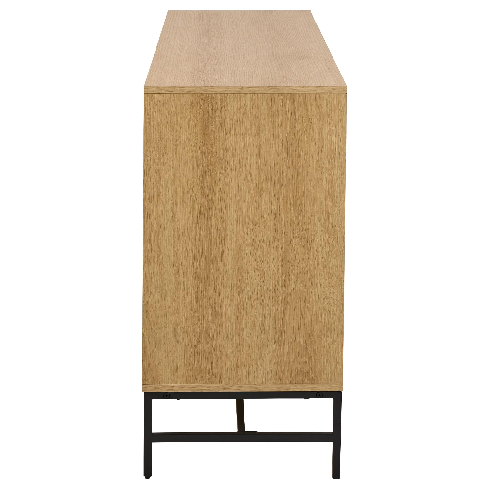 Attica Wooden Chest Of 6 Drawers In Oak And Matt Black