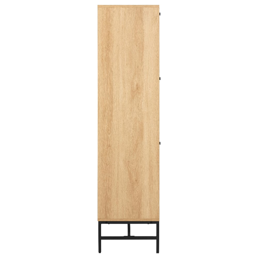Attica Wooden Shoe Cabinet With 1 Door In Oak And Matt Black