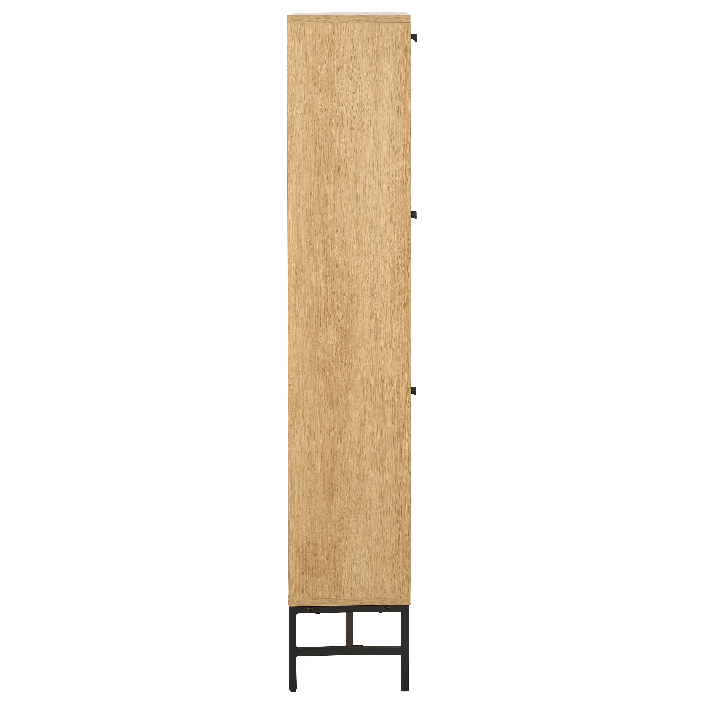 Attica Wooden Shoe Cabinet With 3 Flip Doors In Oak And Matt Black