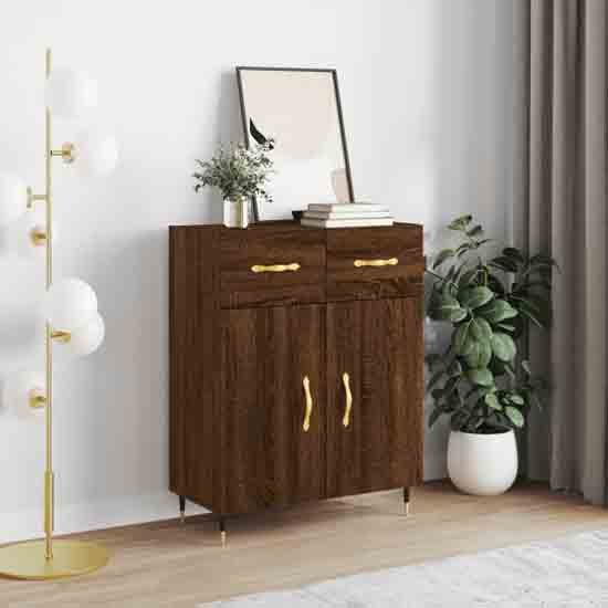 Product photograph of Attica Wooden Sideboard With 2 Doors In Brown Oak from Furniture in Fashion