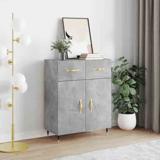 Product photograph of Attica Wooden Sideboard With 2 Doors In Concrete Grey from Furniture in Fashion