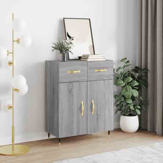Product photograph of Attica Wooden Sideboard With 2 Doors In Grey Sonoma from Furniture in Fashion