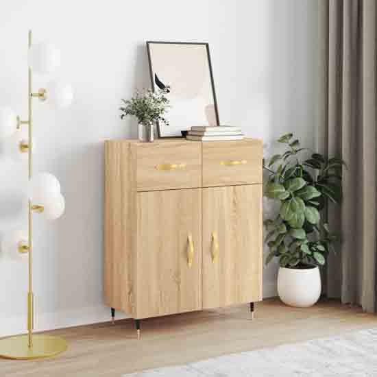 Product photograph of Attica Wooden Sideboard With 2 Doors In Sonoma Oak from Furniture in Fashion