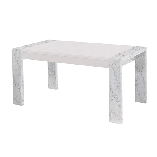 Attoria Wooden Dining Table In White Marble Effect_2