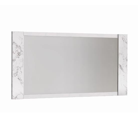 Attoria High Gloss Living Room Set In White Marble Effect and LED