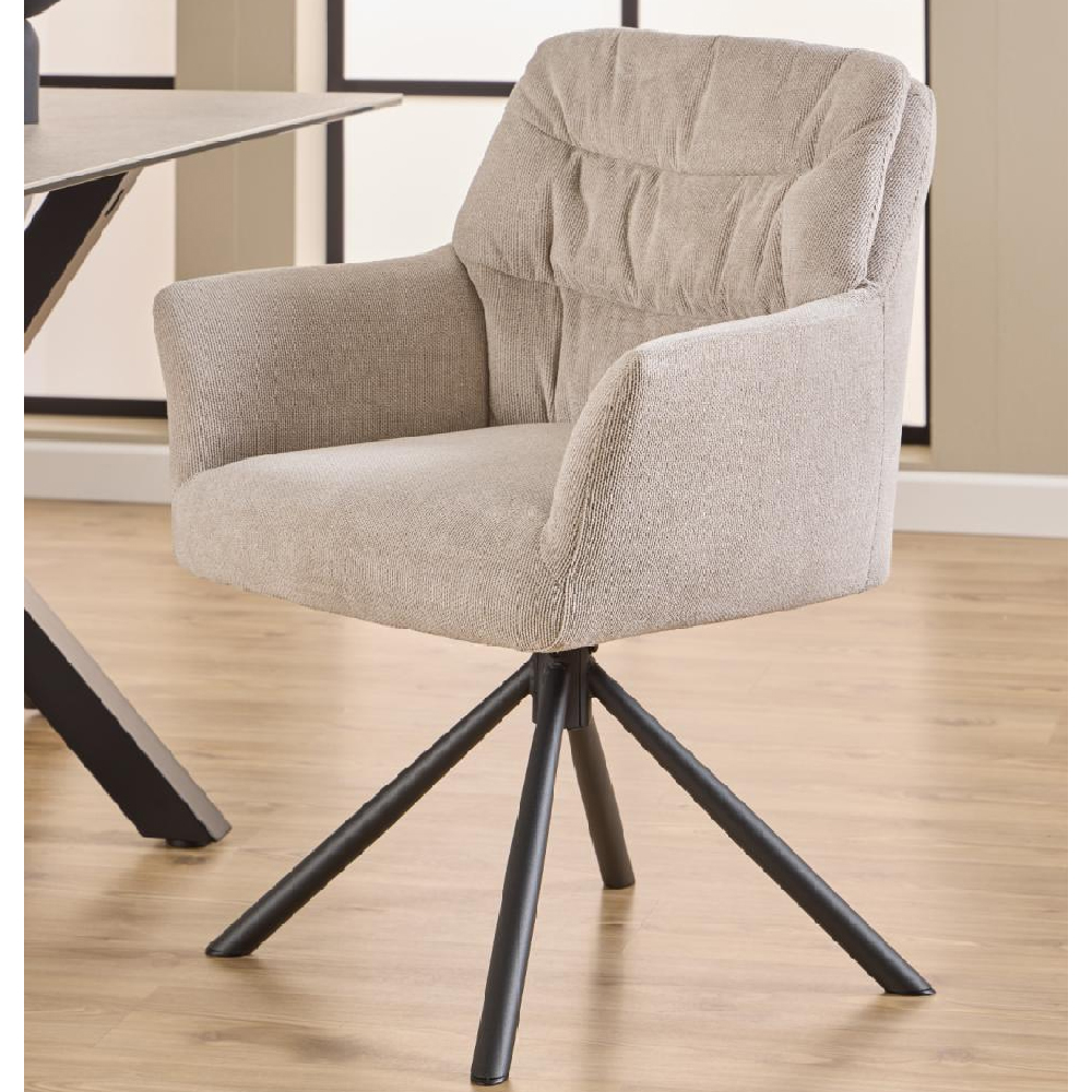 Atwater Beige Fabric Dining Chairs In Pair