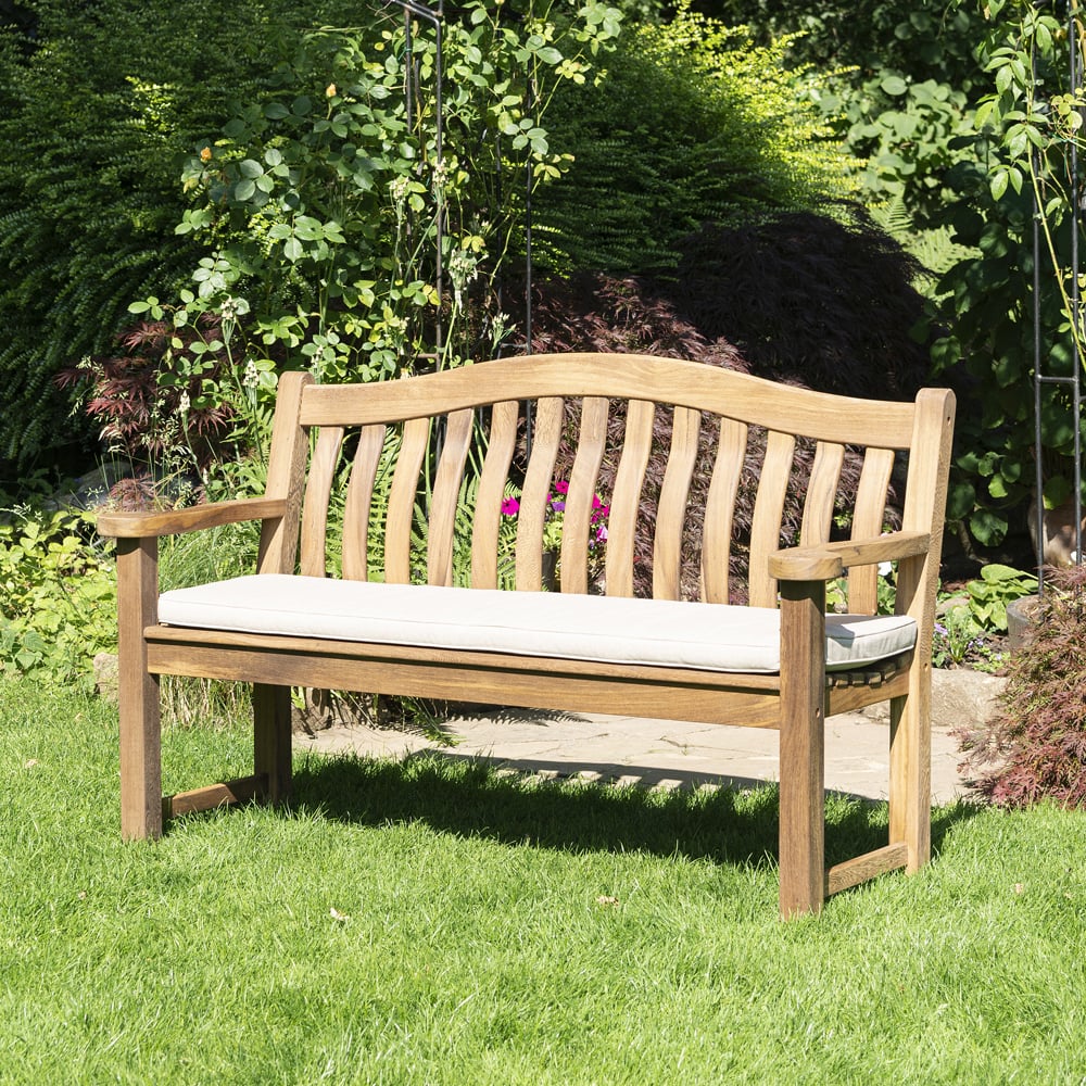 Product photograph of Atwater Large Wooden Garden Turnberry Bench In Natural from Furniture in Fashion