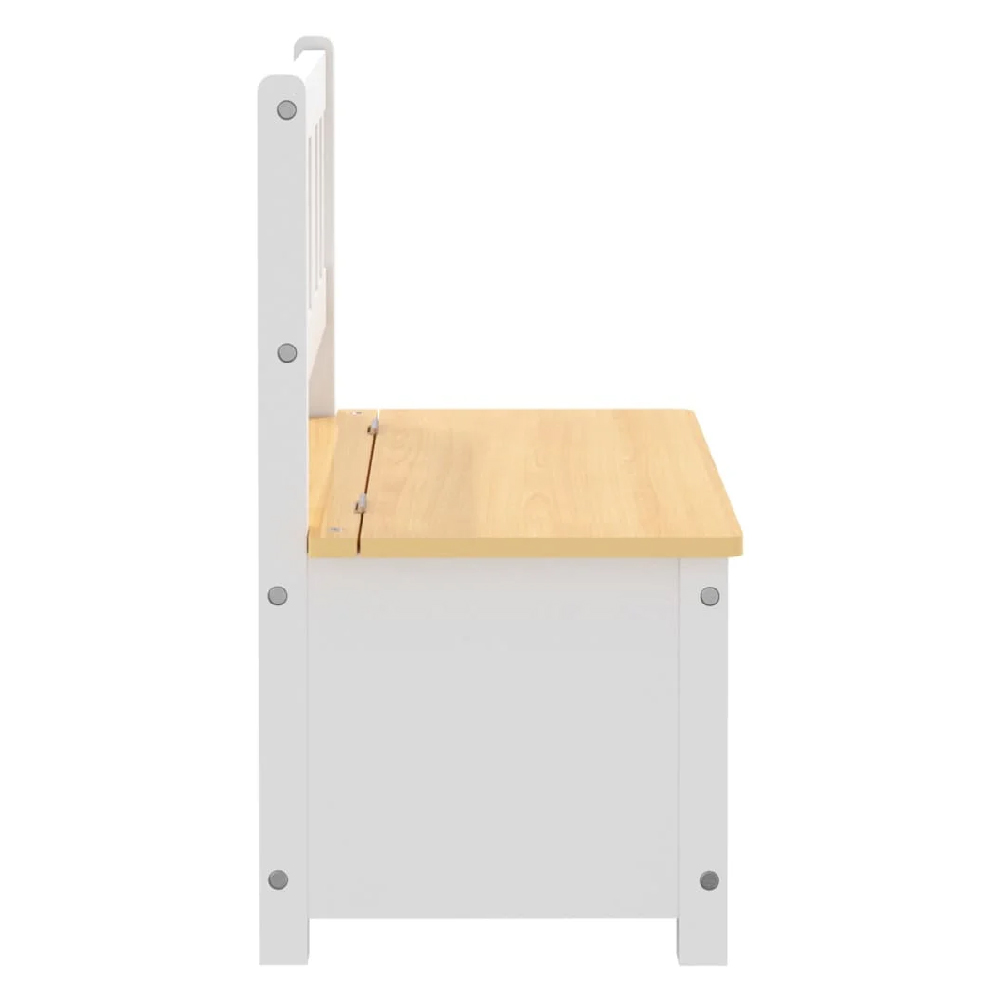 Atwater Wooden Children Storage Bench In White And Beige