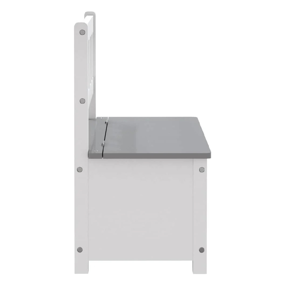 Atwater Wooden Children Storage Bench In White And Grey