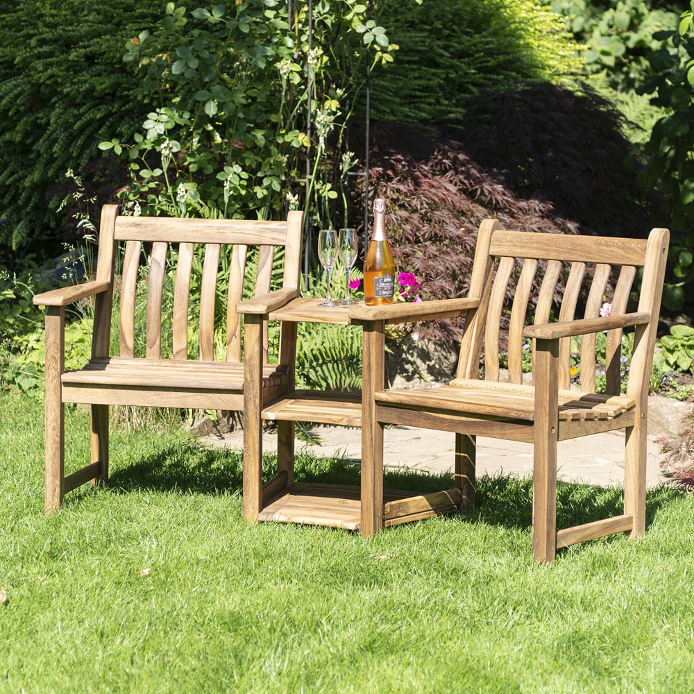 Product photograph of Atwater Wooden Garden Companion Seating Set In Natural from Furniture in Fashion
