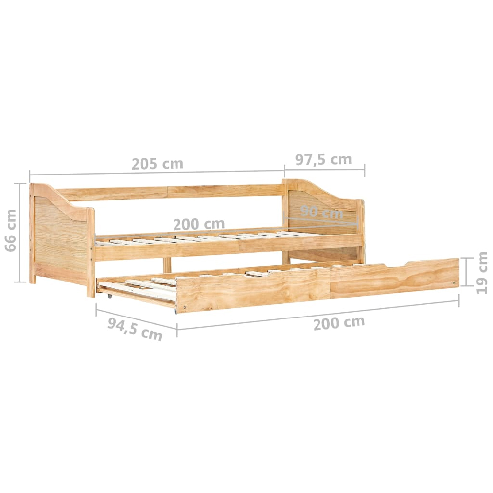Atwater Wooden Pull Out Sofa Bed In Brown