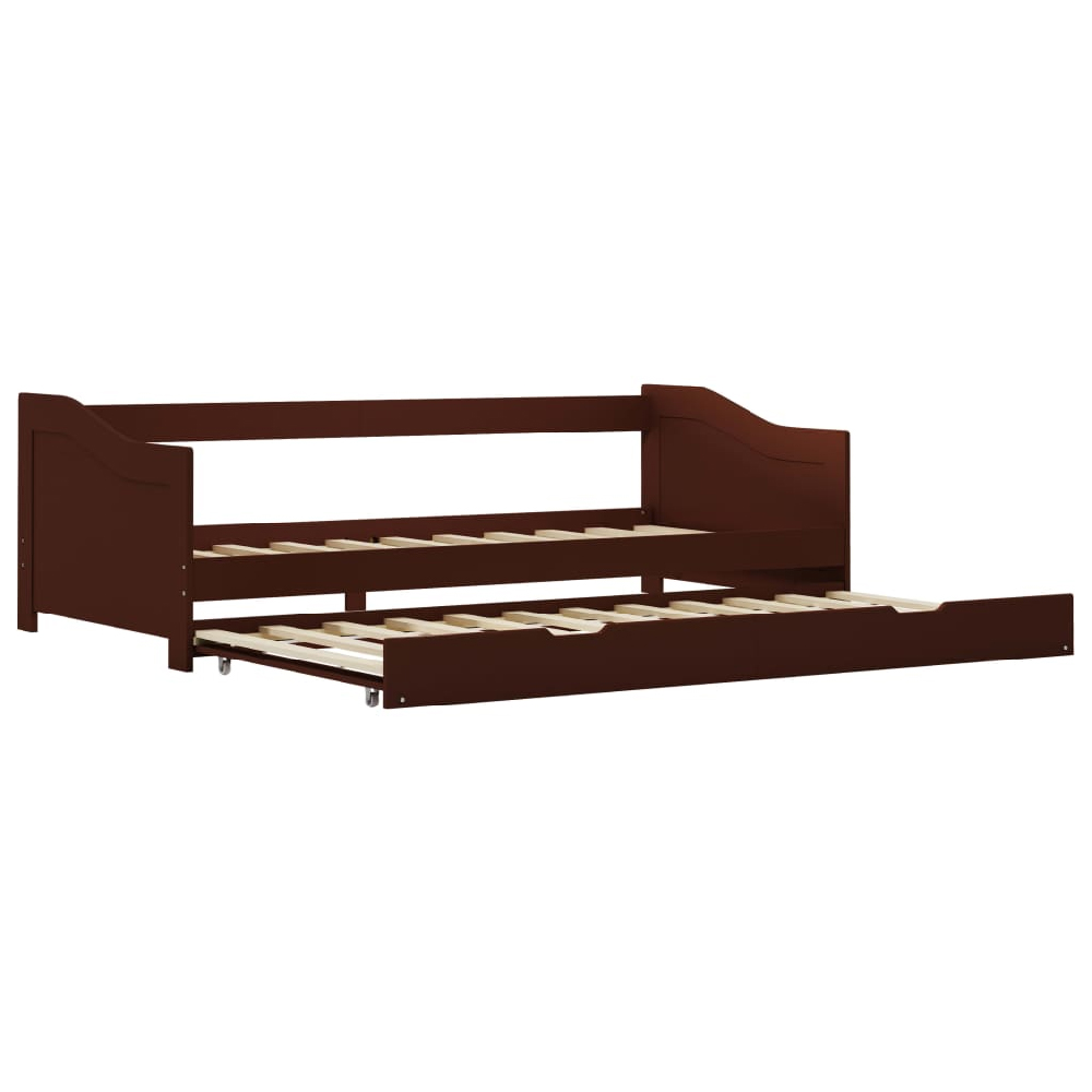 Atwater Wooden Pull Out Sofa Bed In Dark Brown