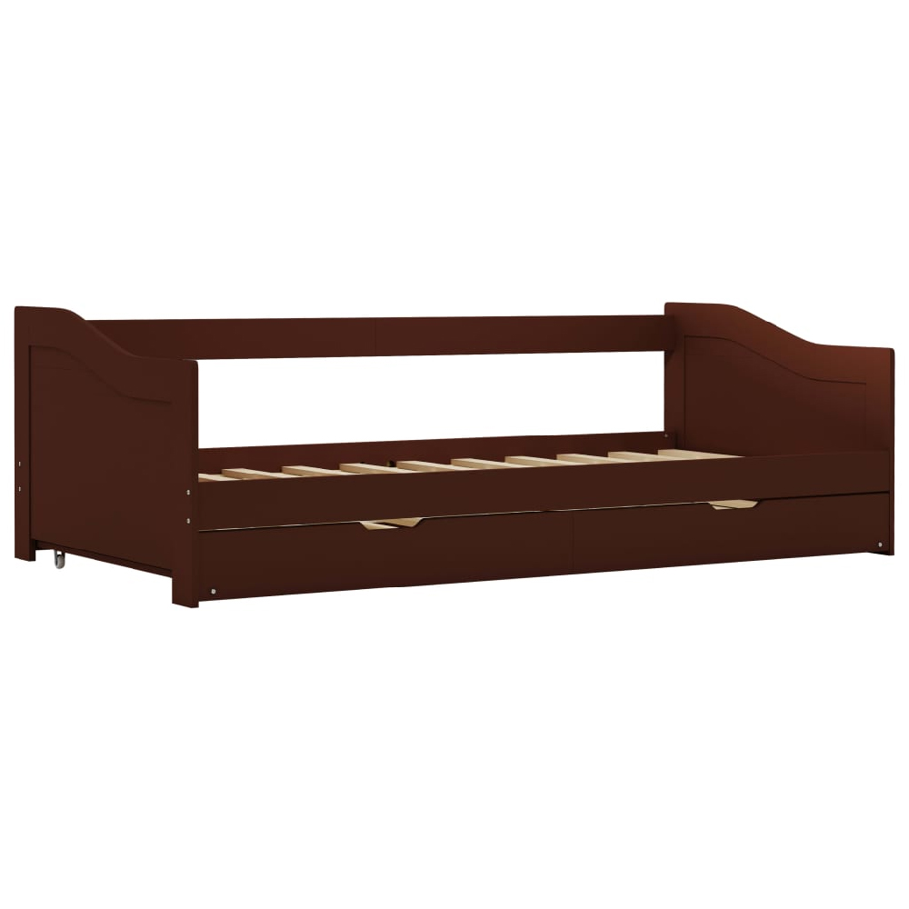 Atwater Wooden Pull Out Sofa Bed In Dark Brown