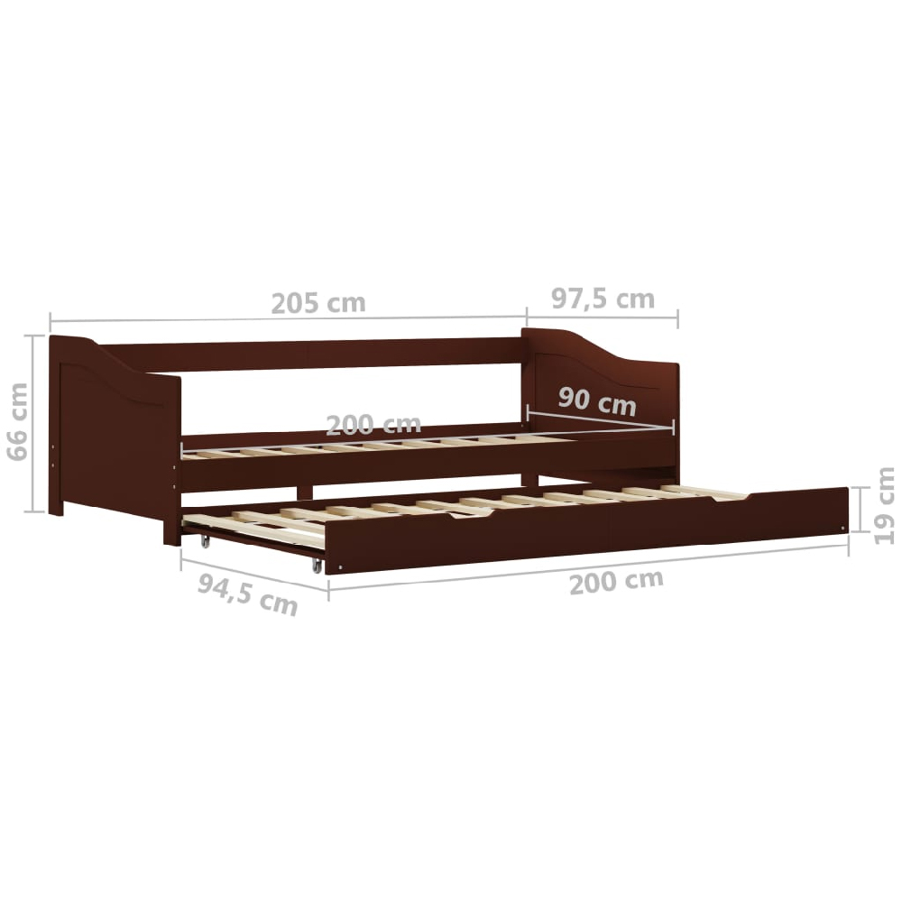 Atwater Wooden Pull Out Sofa Bed In Dark Brown
