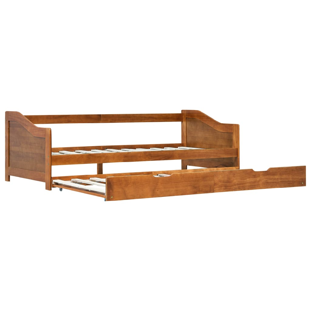 Atwater Wooden Pull Out Sofa Bed In Honey Brown