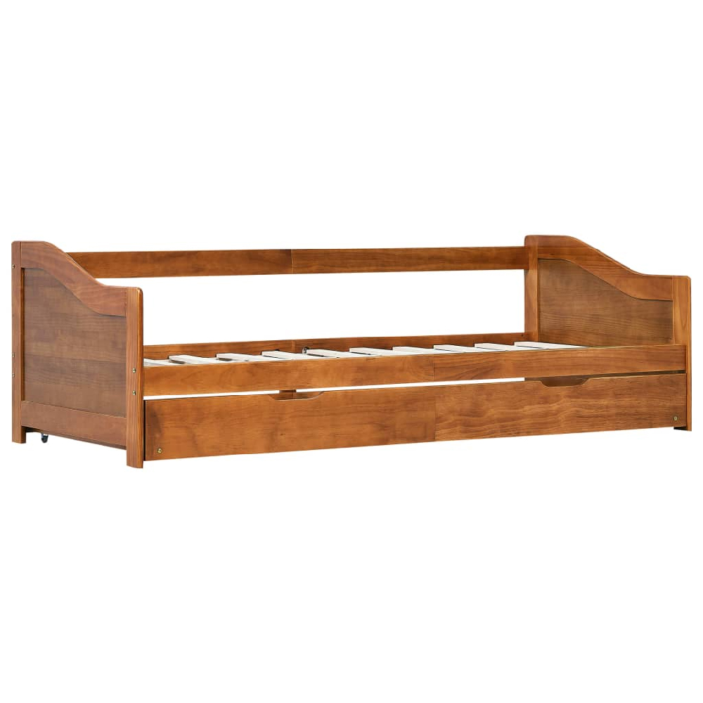 Atwater Wooden Pull Out Sofa Bed In Honey Brown