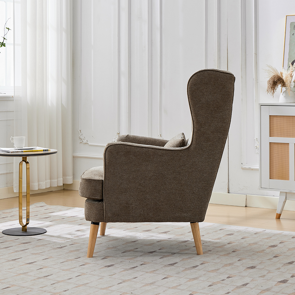 Atwood Fabric Bedroom Chair in Bark