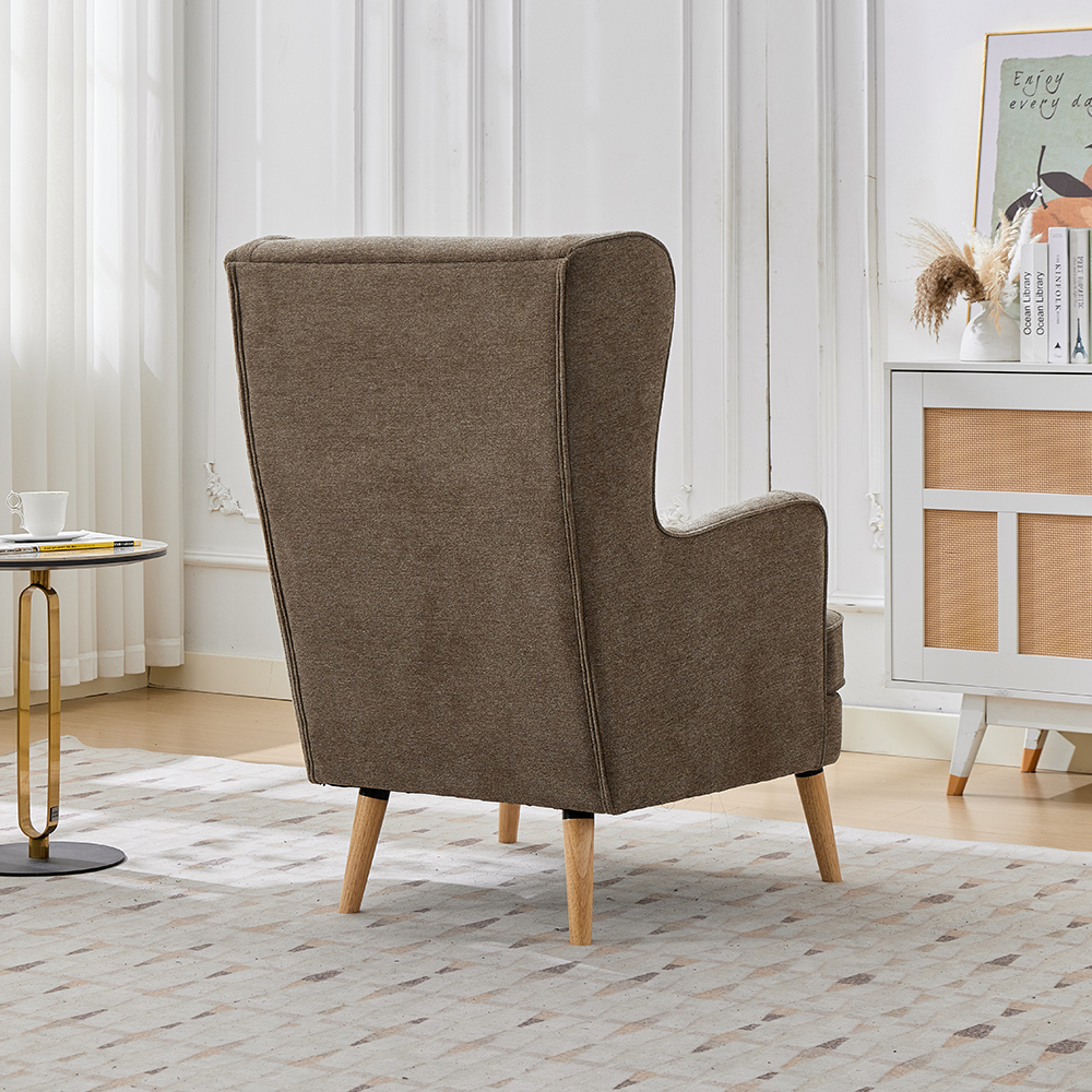 Atwood Fabric Bedroom Chair in Bark