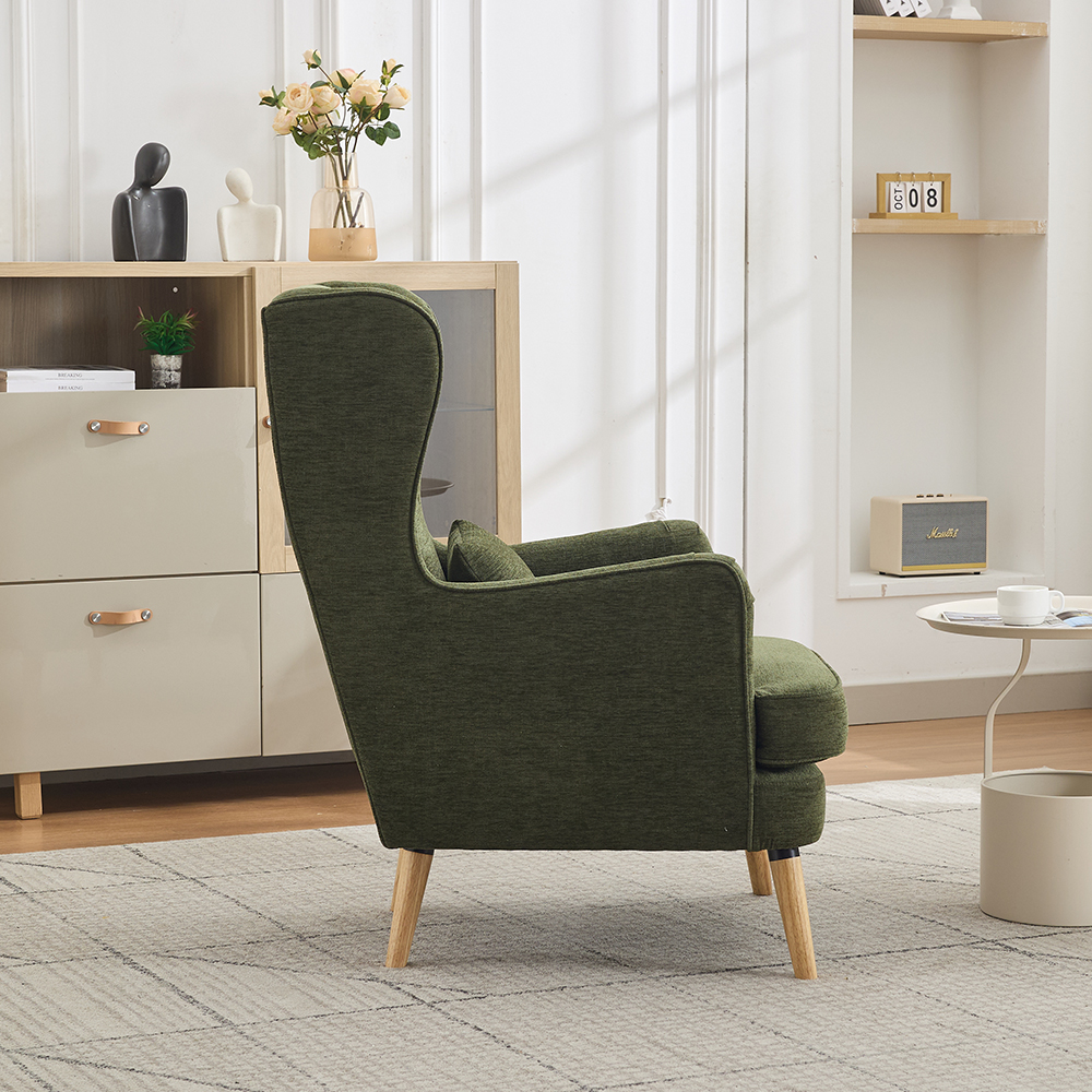 Atwood Fabric Bedroom Chair in Dark Green