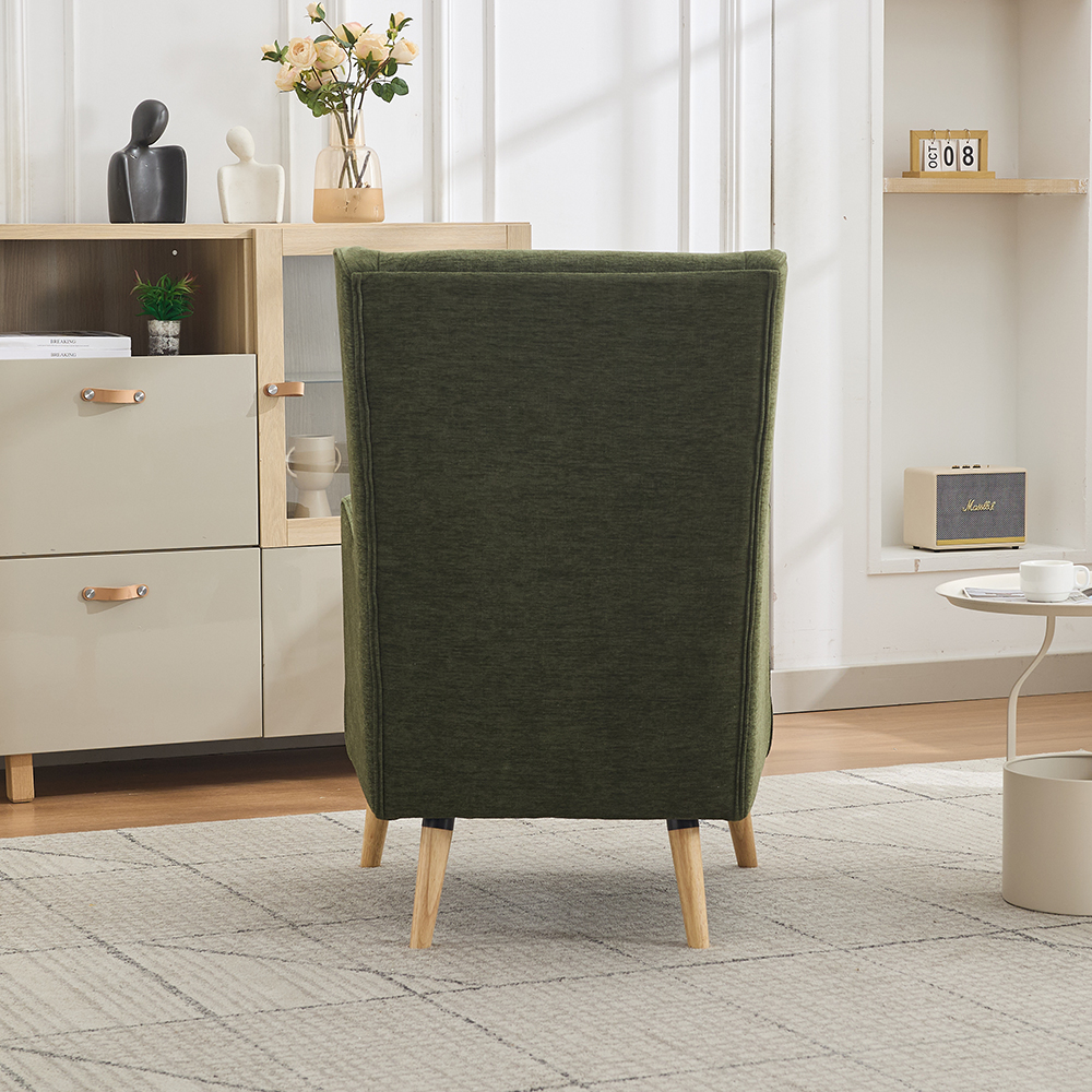Atwood Fabric Bedroom Chair in Dark Green