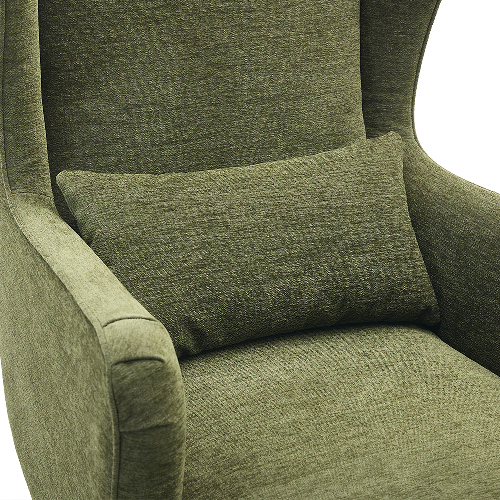 Atwood Fabric Bedroom Chair in Dark Green
