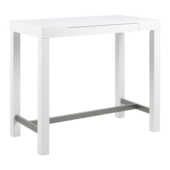 Read more about Atzo high gloss 1 drawer bar table in white