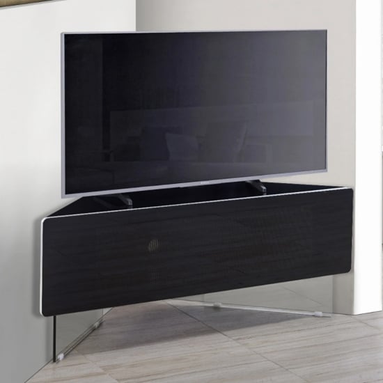 Photo of Adeja corner high gloss tv stand in black