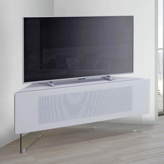 Read more about Adeja corner high gloss tv stand in white