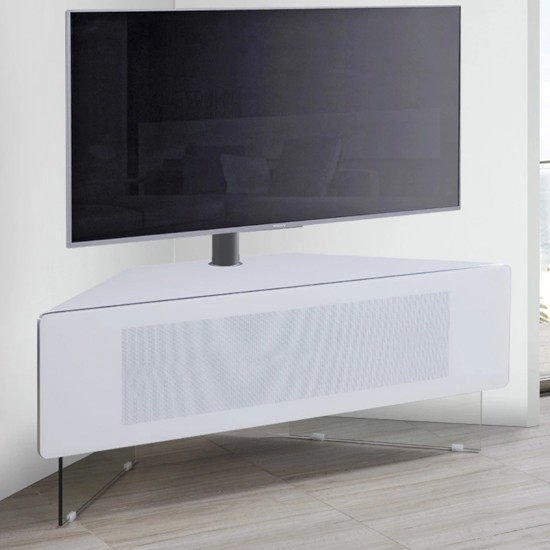 Photo of Adeja ultra corner high gloss tv stand in white