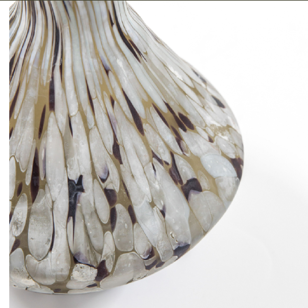 Auburn Small Glass Decorative Vase In Brown And White