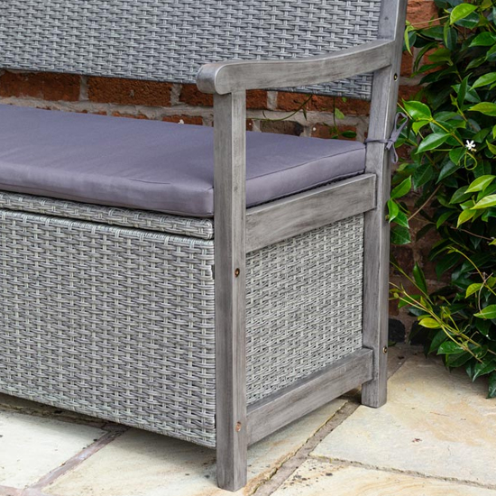 Auchinleck Outdoor Wooden Storage Seating Bench In Grey Wash_9