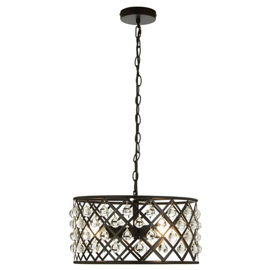 Photo of Auckland 3 bulb cross design pendant ceiling light in black