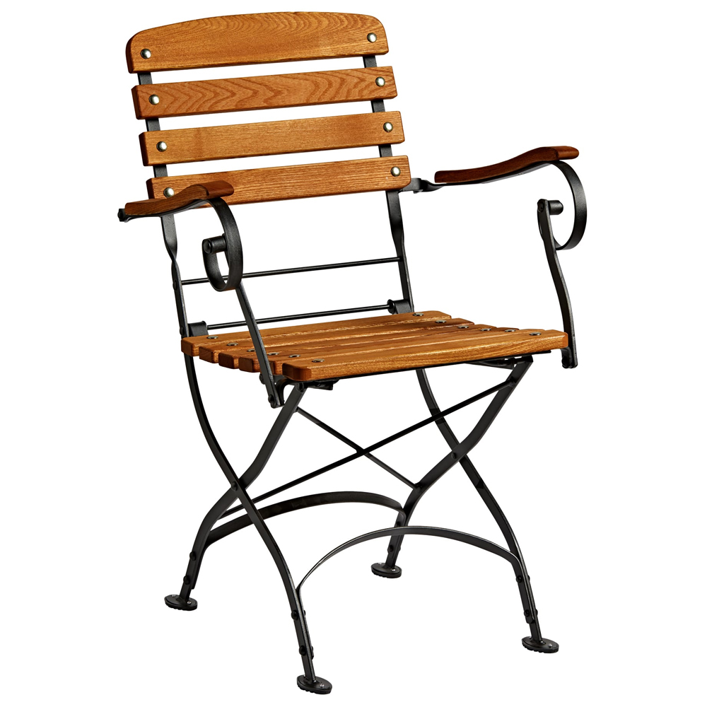 Auckland Brown Wooden Folding Armchair in Pair